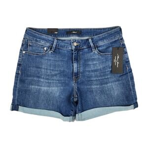 Mavi Shorts Womens Size 32 Sara Mid Rise Supersoft Blue Denim Bottoms New
